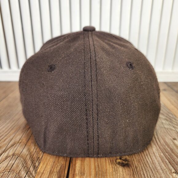 Zephyr 32/5 Chopped 307 Wyoming Size 7 1/4 Hat Cap Brown Flat Bill Old English - Picture 5 of 10